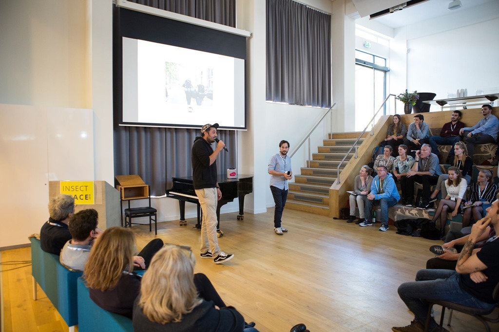 Max Kramer et Baris Ozel, fondateurs de Bugfoundation, au Symposium Insect Space 2018